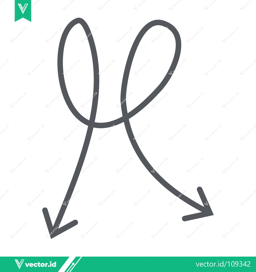 Premium Vector of Curved Arrow Symbol with Two Directions