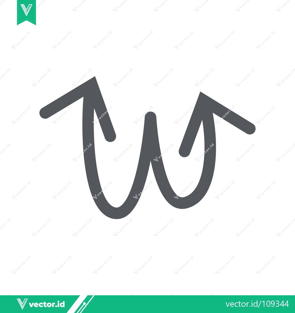 Premium Vector of Minimalist W Letter Logo Design with Upward Arrows