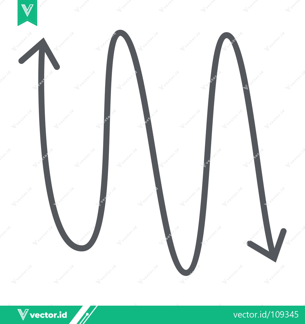 Premium Vector of Abstract Wavy Arrow Line Art with Up and Down Motion