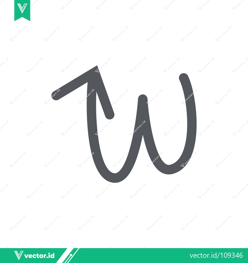 Premium Vector of Hand-drawn letter W logo minimalist design