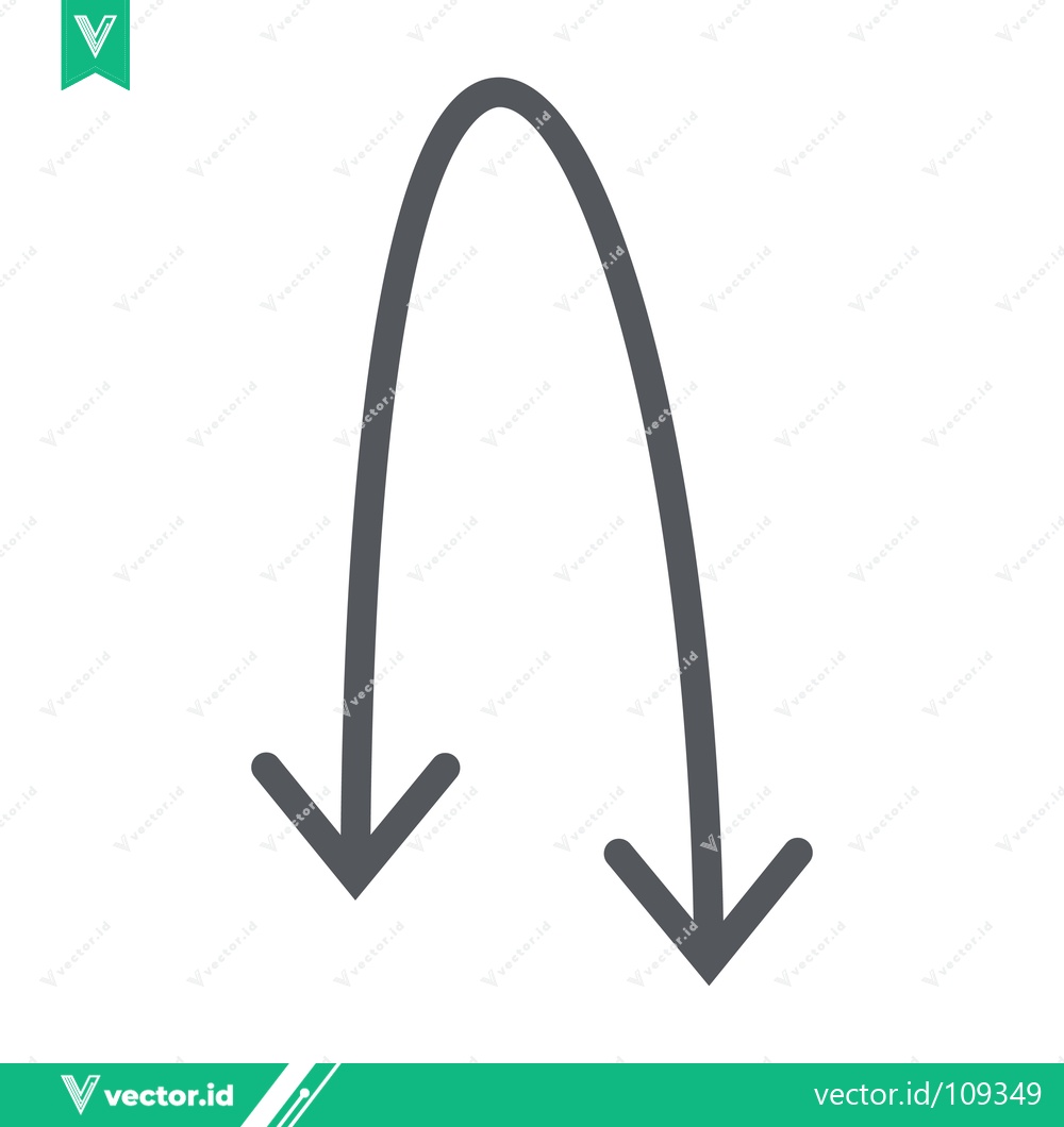 Premium Vector dari Simple Curved Arrow Pointing Downward