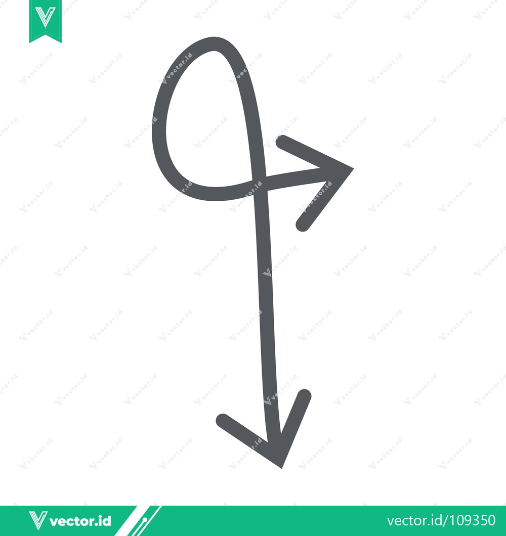 Premium Vector dari Hand Drawn Arrow Loop Down and Right