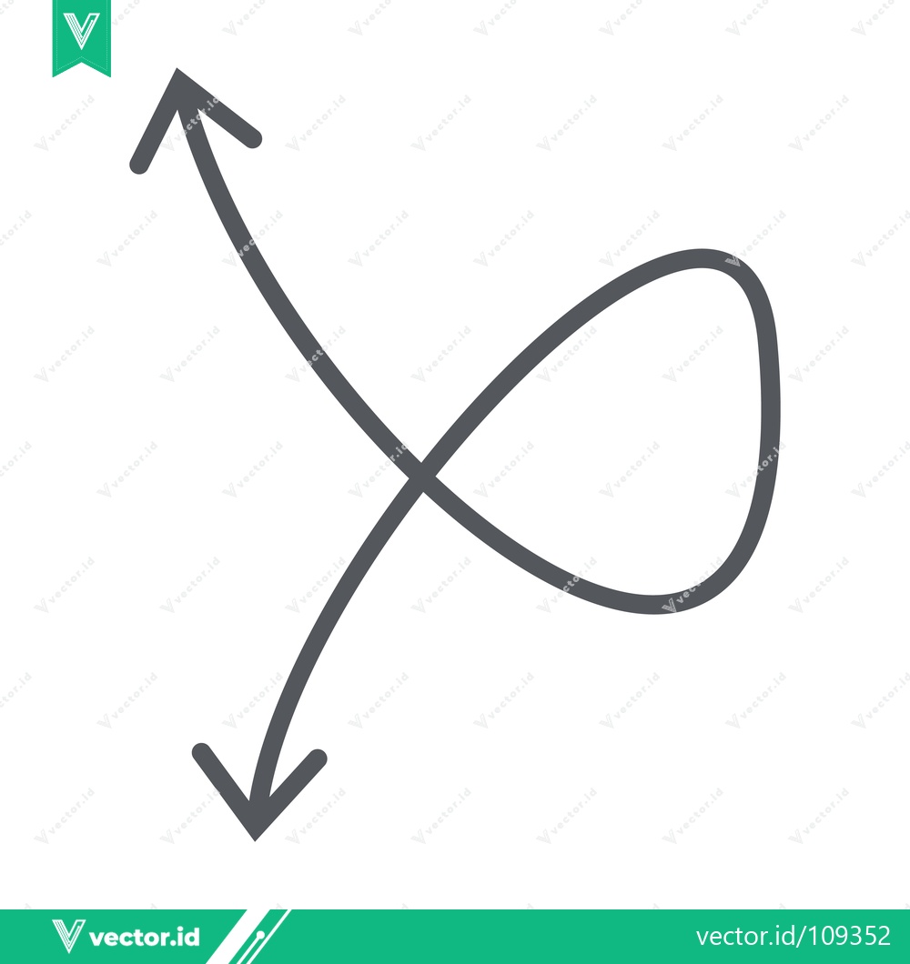 Premium Vector of Abstract Arrow Symbol with Loop and Crossing Lines