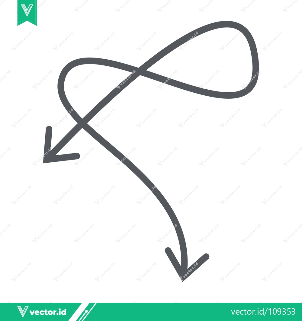 Premium Vector dari Hand Drawn Arrow Loop with Two Downward Points