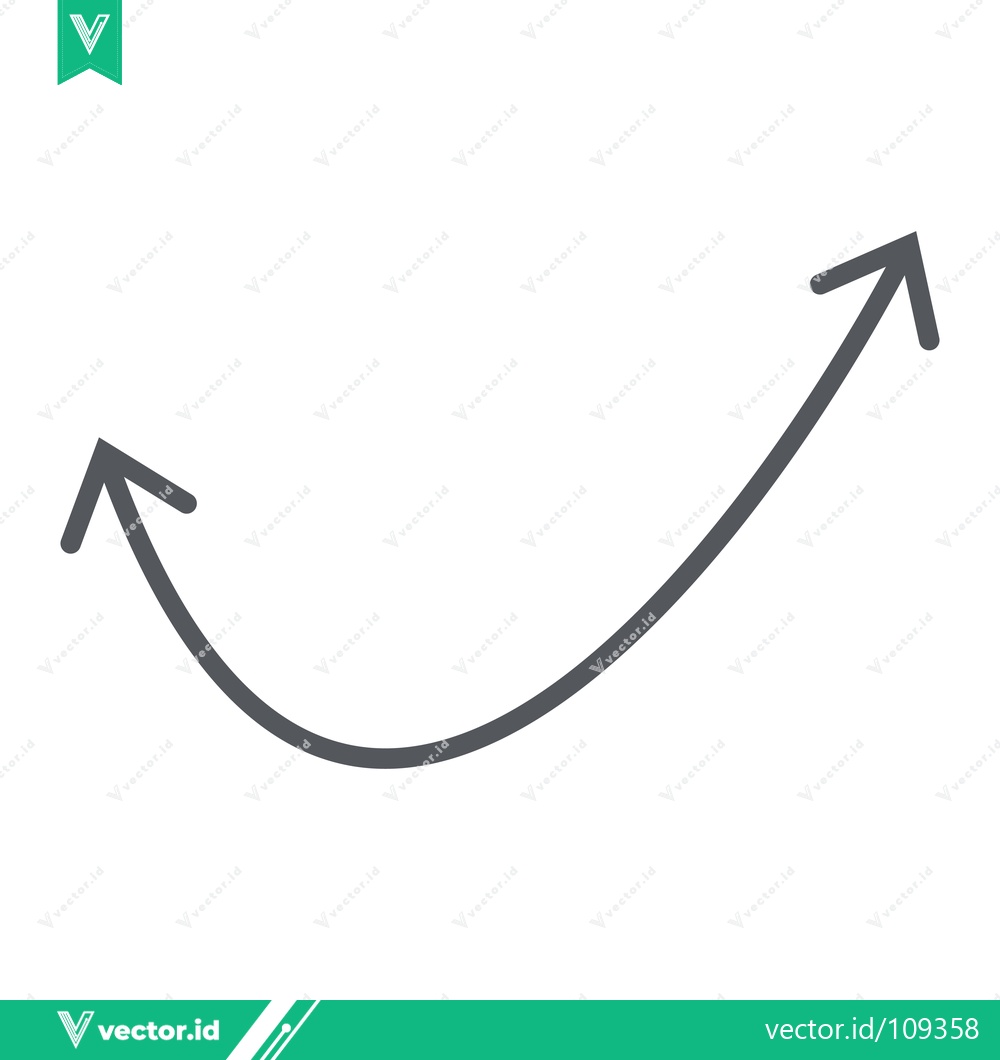 Premium Vector dari Curved Arrow Showing Upward Trend and Growth