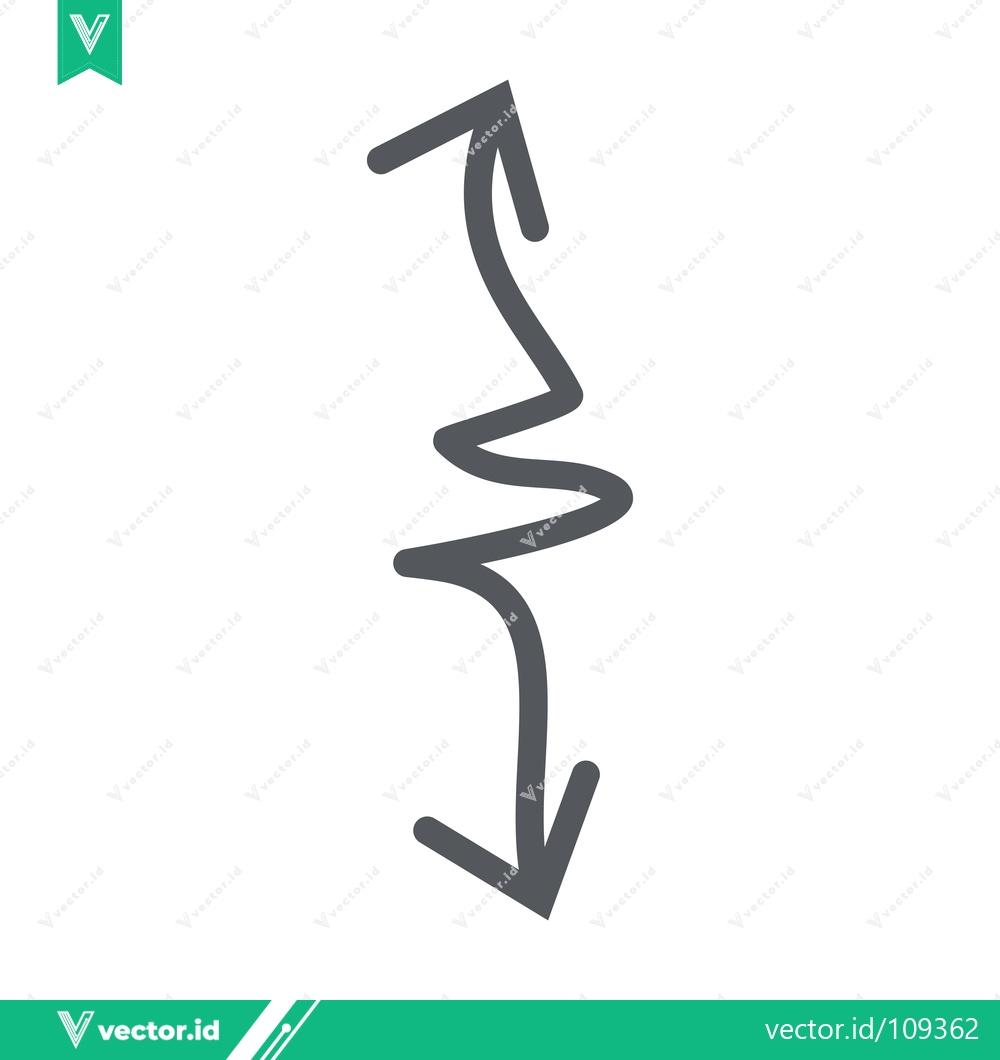 Premium Vector of A Wavy Vertical Arrow Symbol Illustrating Direction and Movement