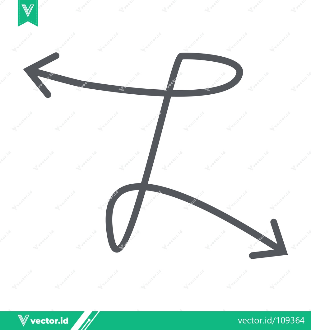 Premium Vector of Abstract Arrow Symbol with Swirls and Curves