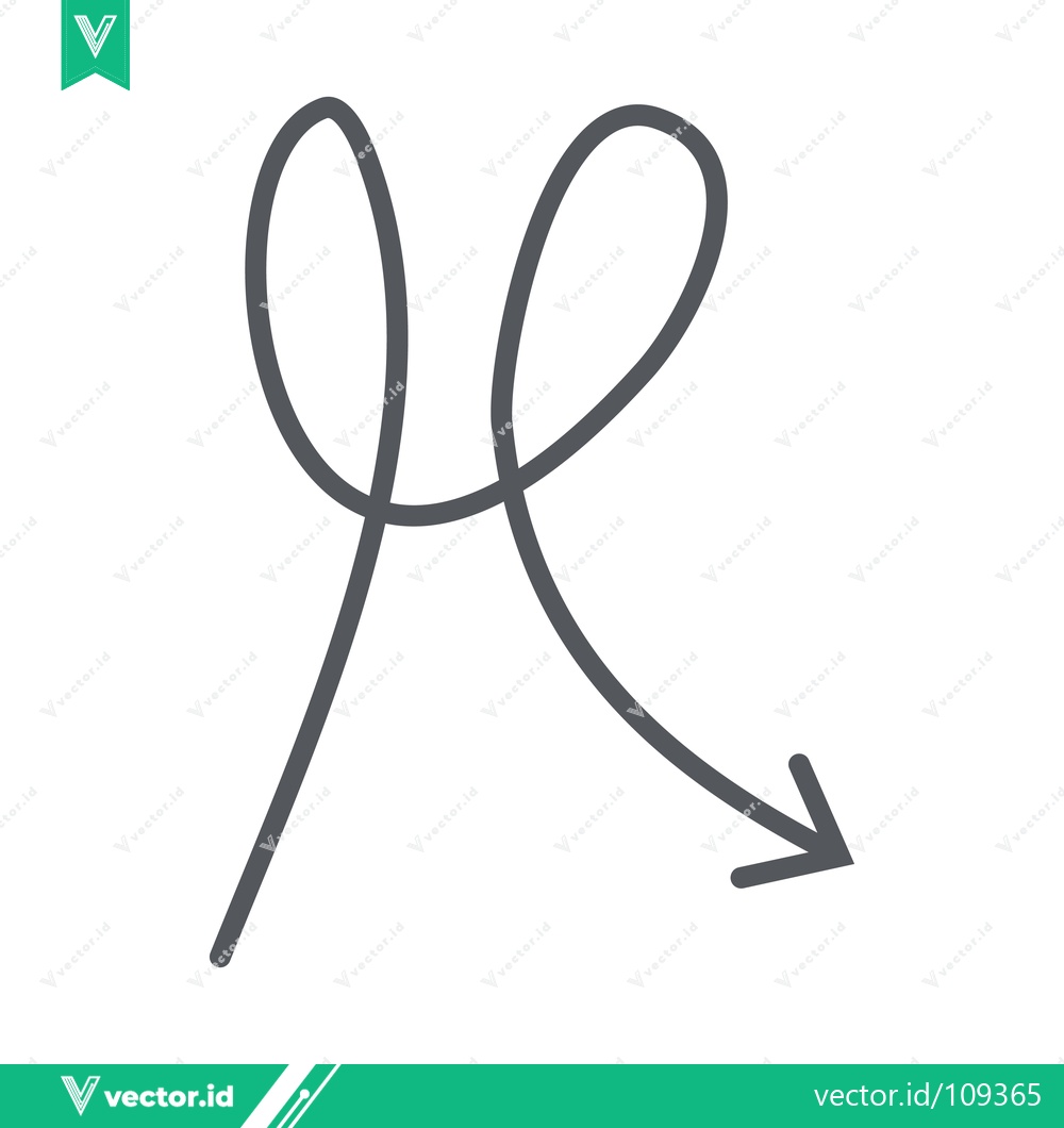 Premium Vector of Simple Hand Drawn Arrow with Loop and Curve