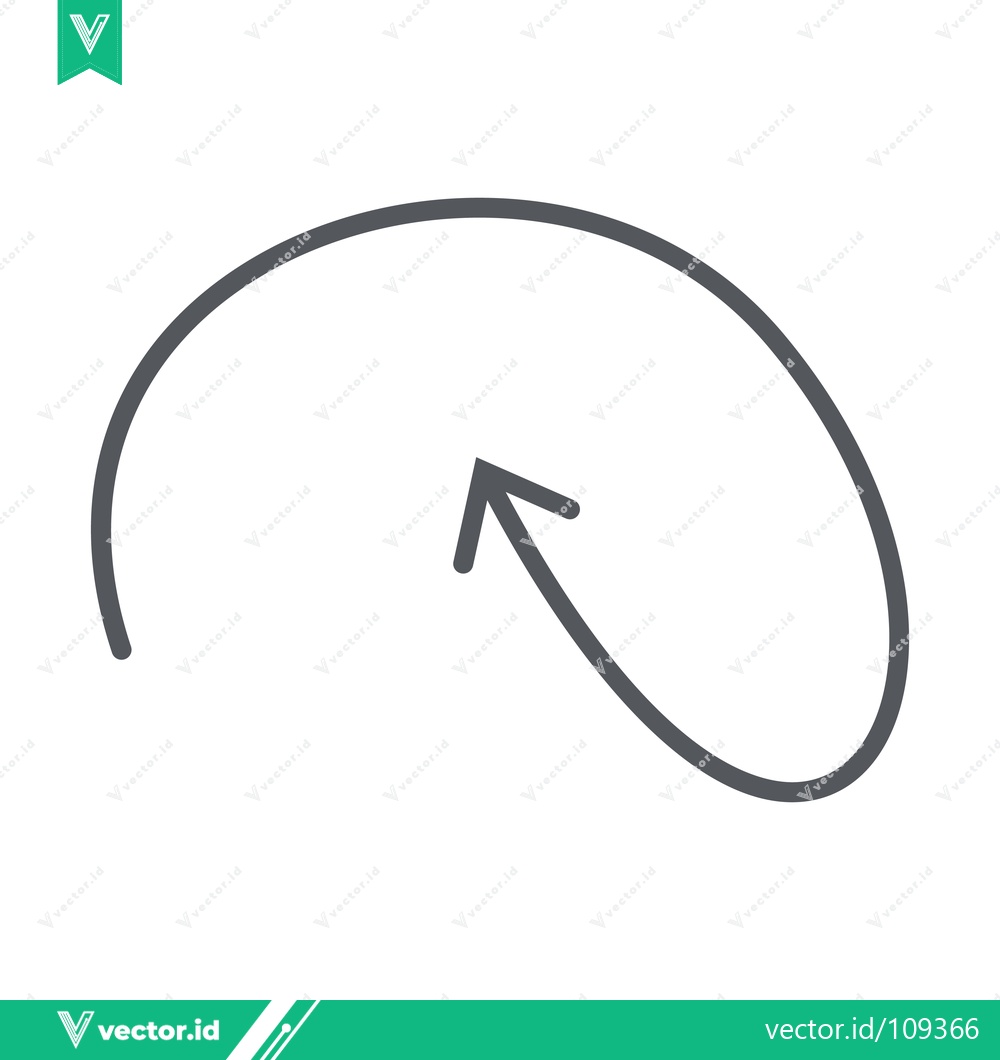 Premium Vector of Simple Arrow Icon in a Curved Line