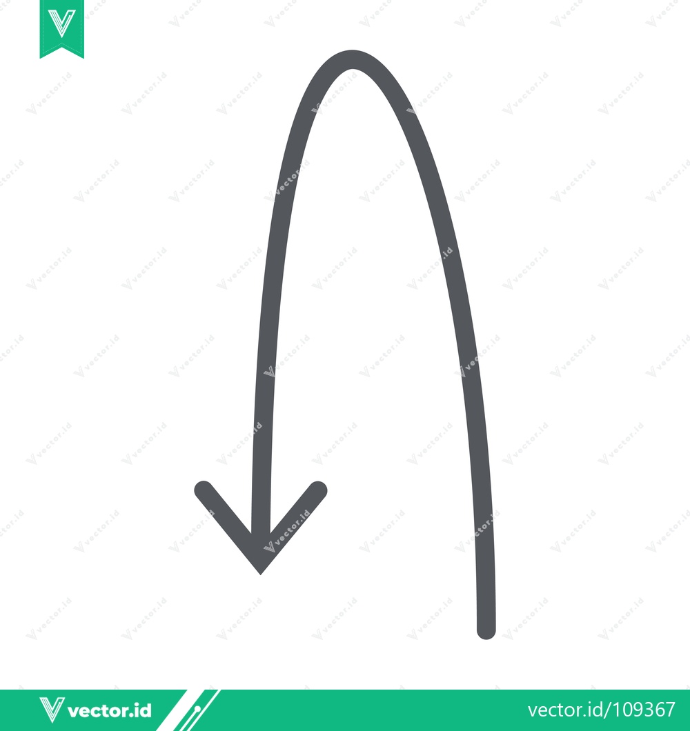 Premium Vector of Simple Hand Drawn Downward Arrow Icon