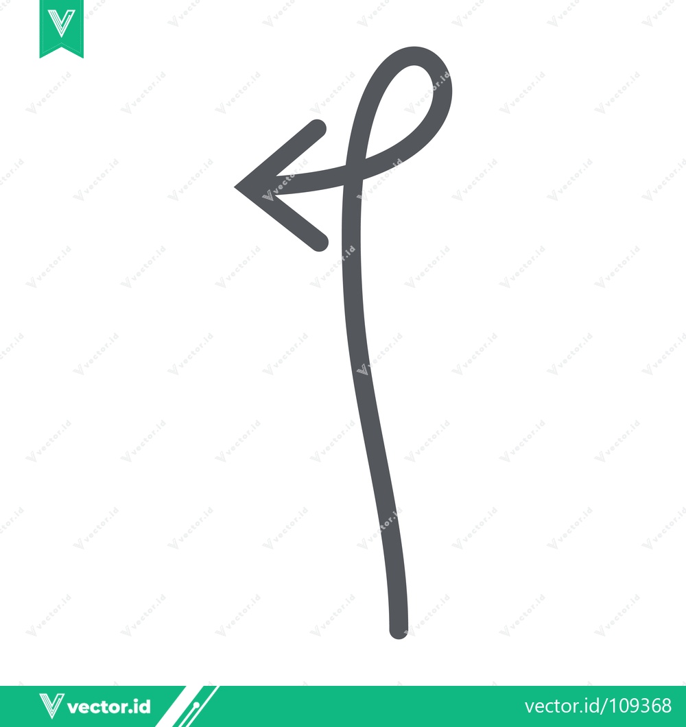 Premium Vector of Hand Drawn Arrow Pointing Left with Loop