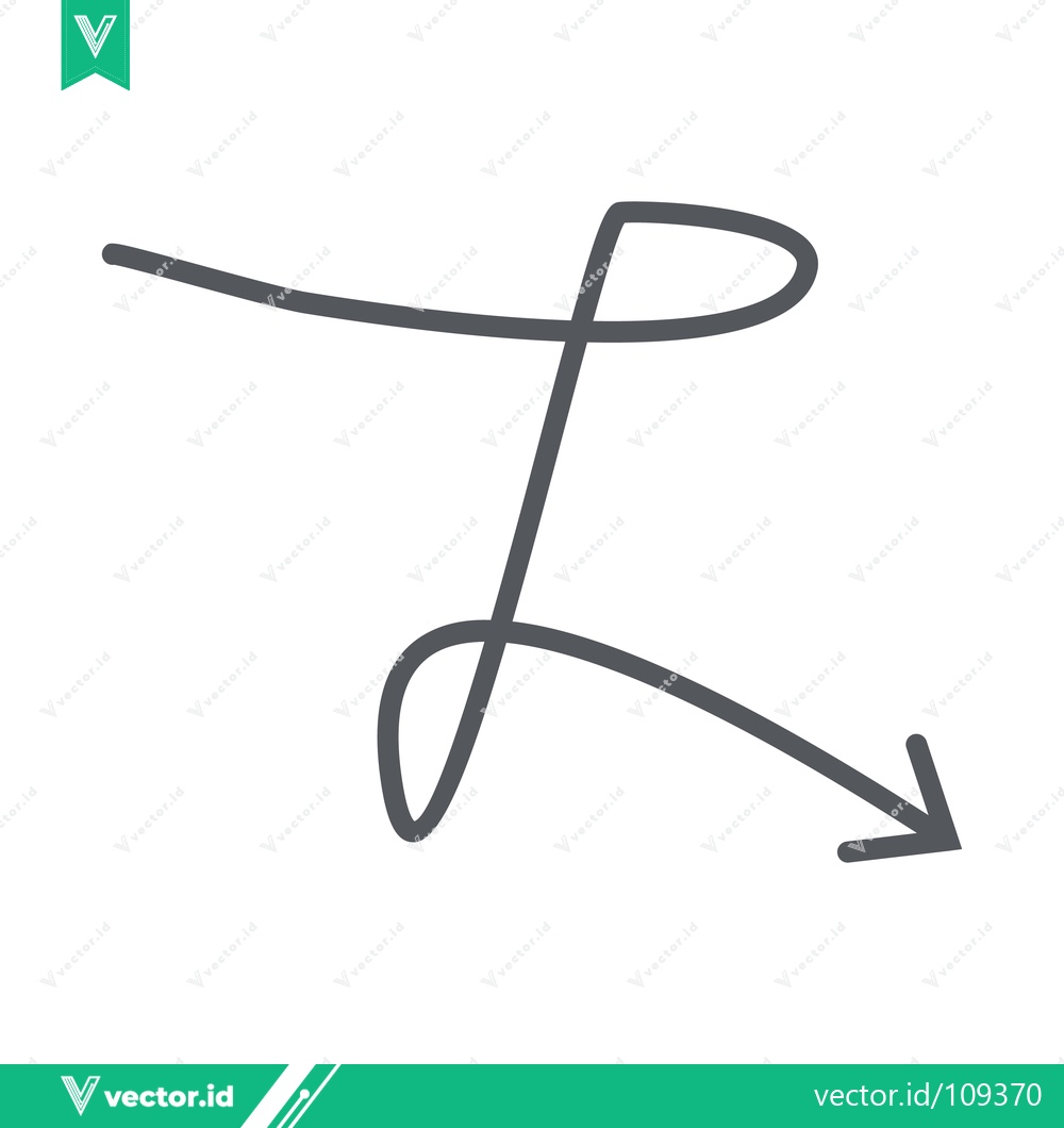 Premium Vector dari Hand drawn arrow symbol with loop and curve