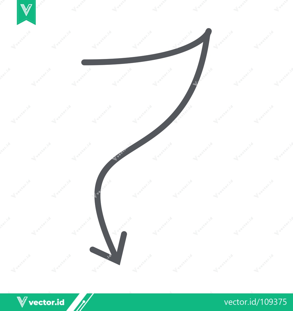 Premium Vector of Hand Drawn Arrow Symbol Pointing Downwards