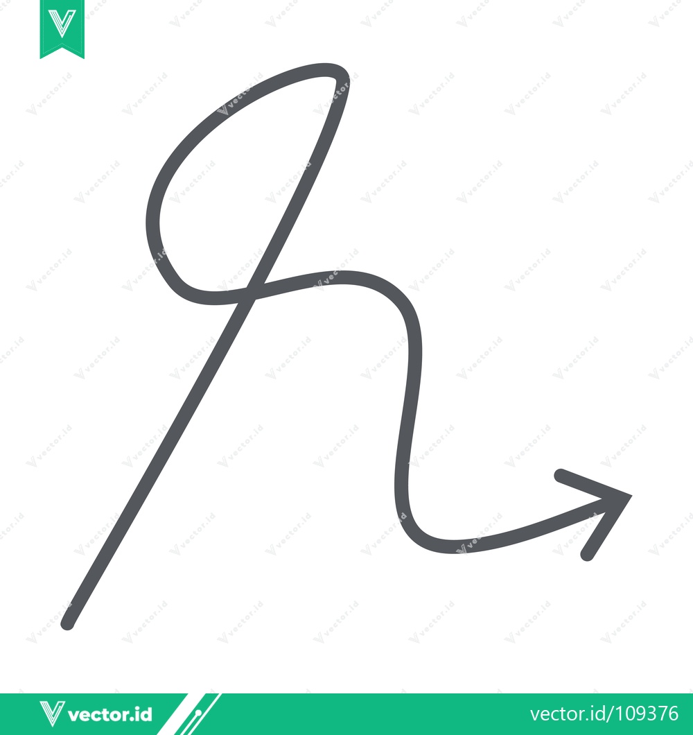 Premium Vector dari Hand Drawn Arrow Symbol with Curve and Loop