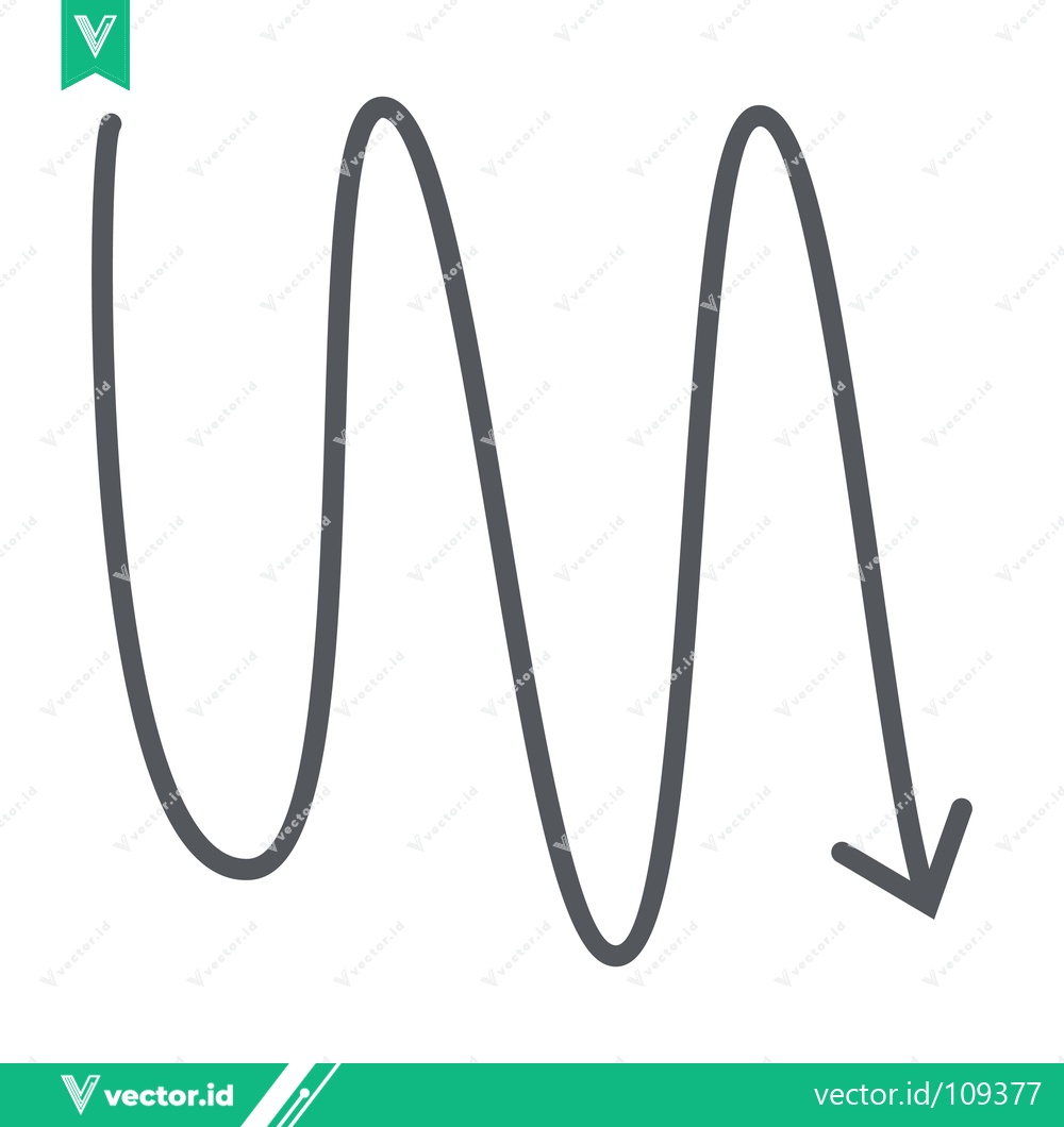 Premium Vector of Simple Wavy Line Arrow Illustration