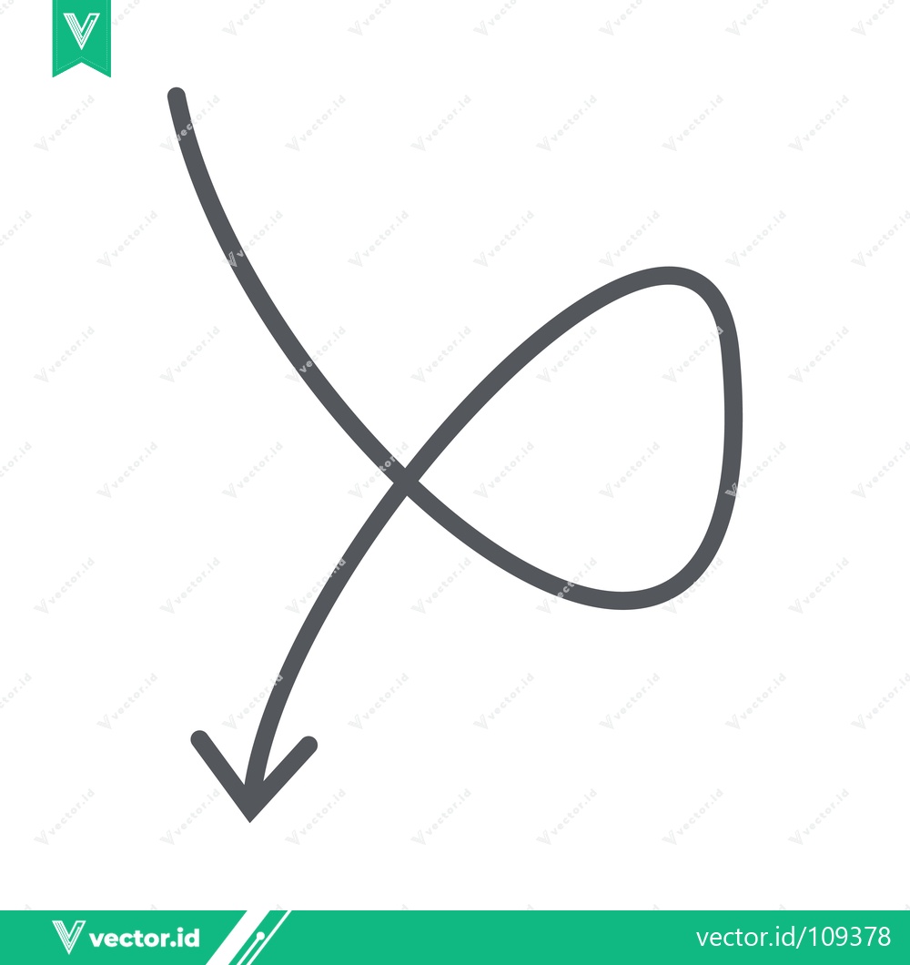 Premium Vector dari Simple Hand Drawn Arrow Loop with Downward Direction