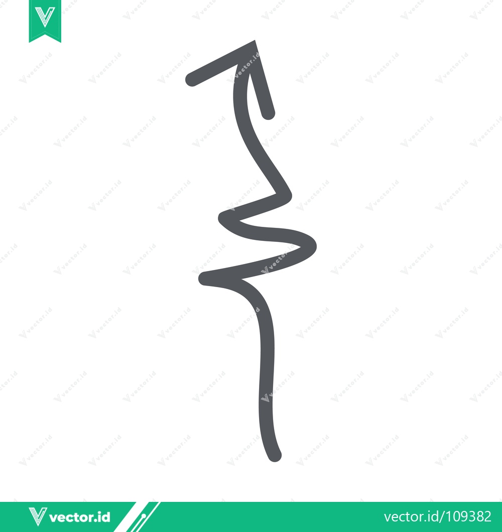 Premium Vector dari Hand Drawn Wavy Arrow Pointing Upwards