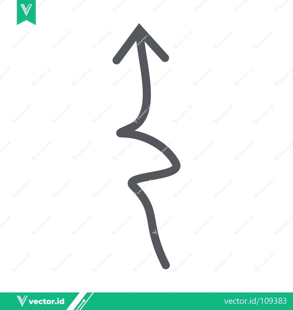 Premium Vector dari Hand Drawn Wavy Arrow Pointing Upwards