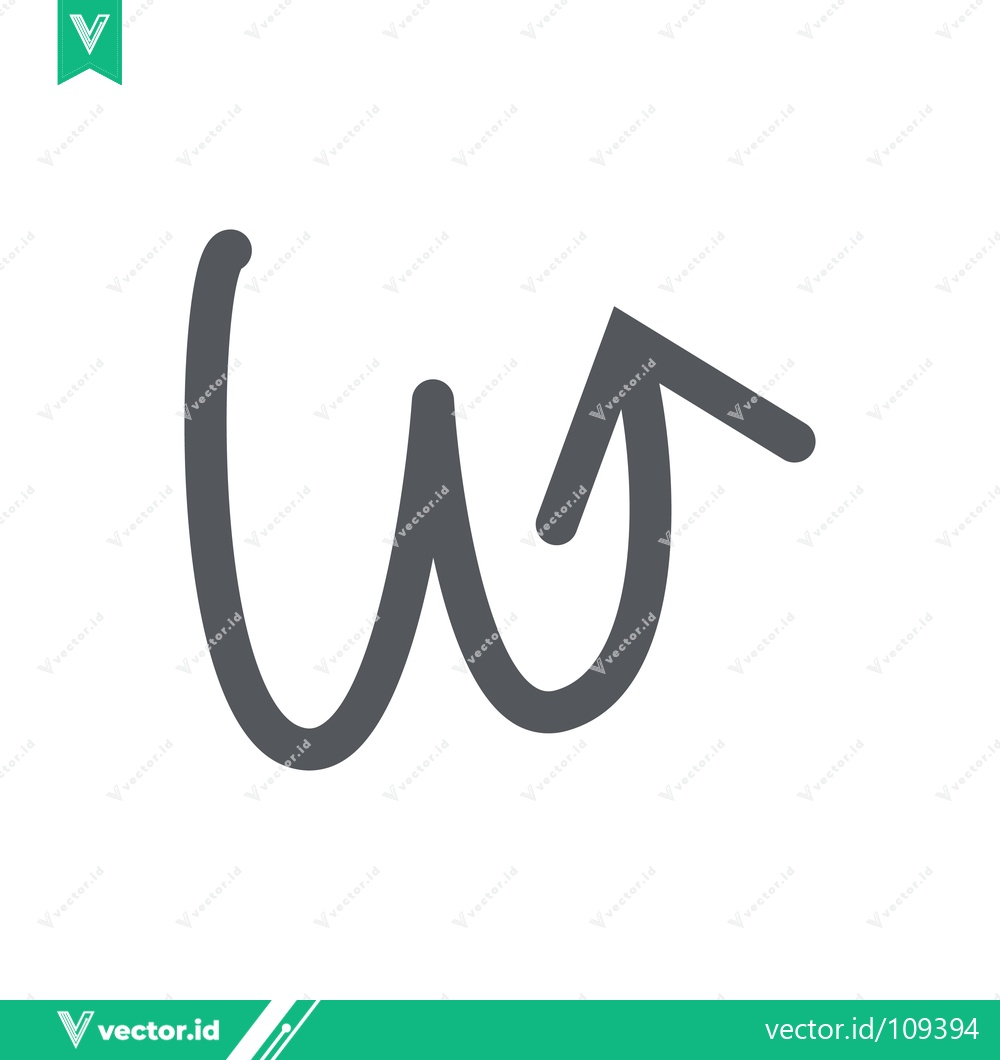 Premium Vector dari Hand-drawn letter W with an arrow