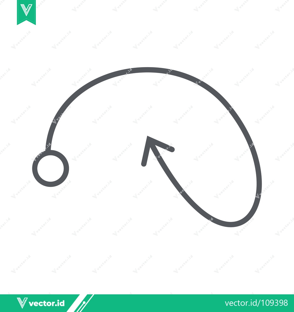 Premium Vector of Simple Arrow Curve with Circle Icon