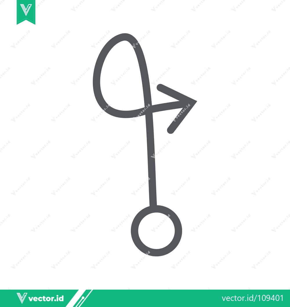 Premium Vector of Abstract Arrow Symbol with Loop and Circle