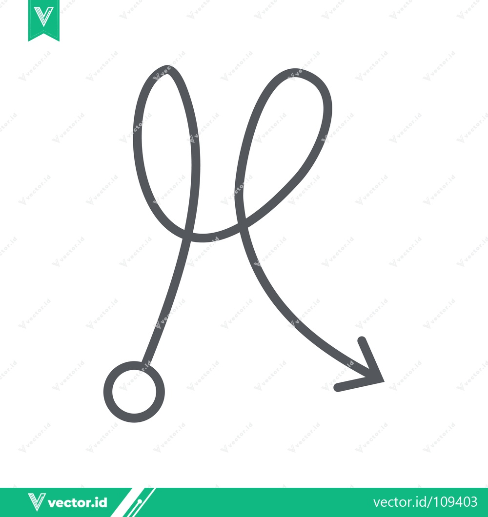 Premium Vector dari Simple Arrow Doodle with Circle Start Point