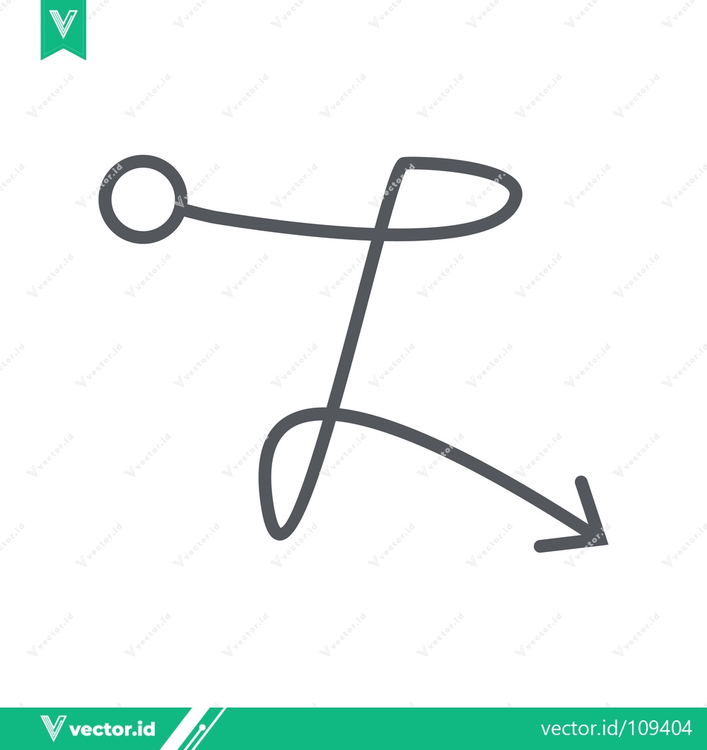 Premium Vector dari Abstract Doodle Arrow Path with Circle