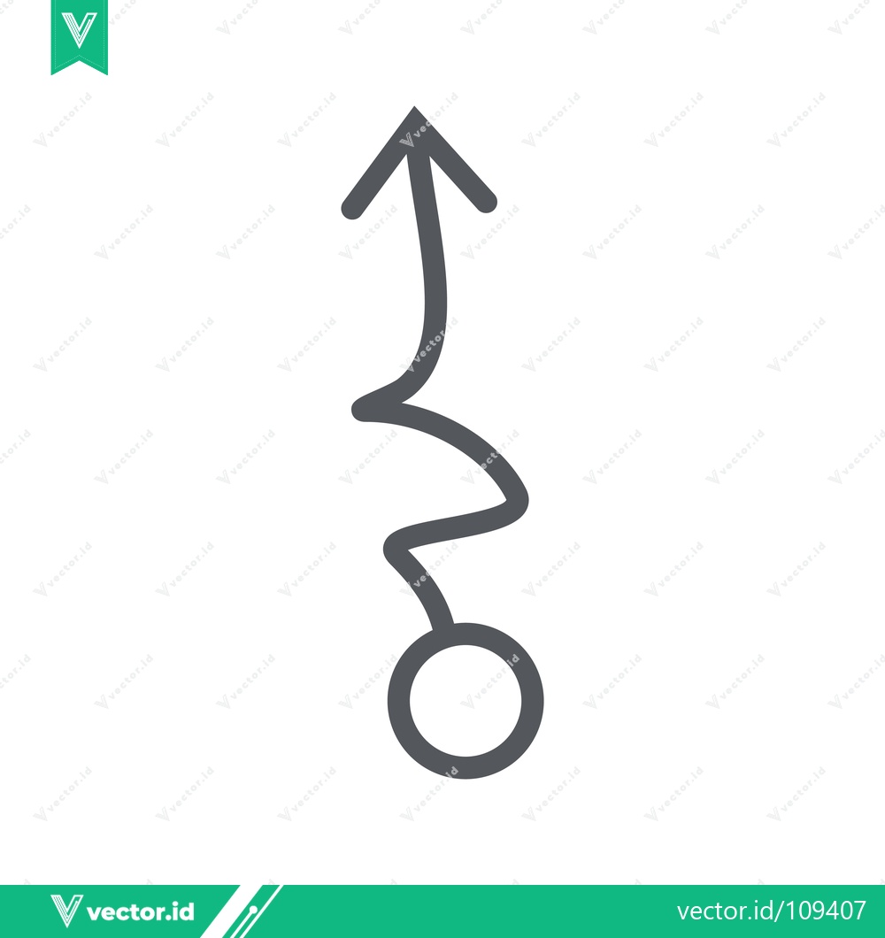 Premium Vector dari Simple Arrow with Circle and Wavy Line