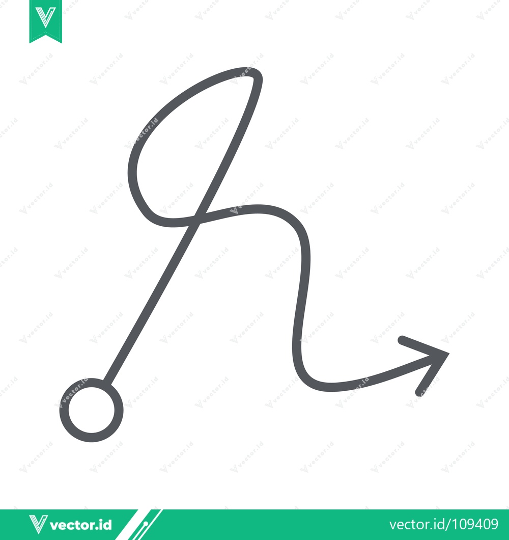 Premium Vector dari A simple abstract line drawing with a circle and an arrow