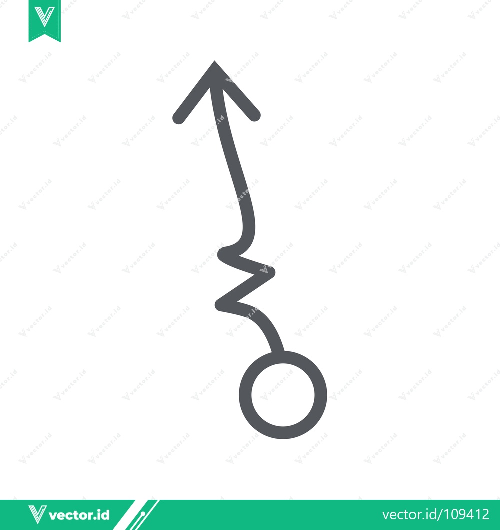 Premium Vector dari Abstract Arrow Symbol with Wavy Line and Circle