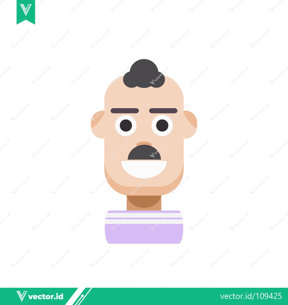 Premium Vector dari Minimalist Flat Design Avatar of a Surprised Man