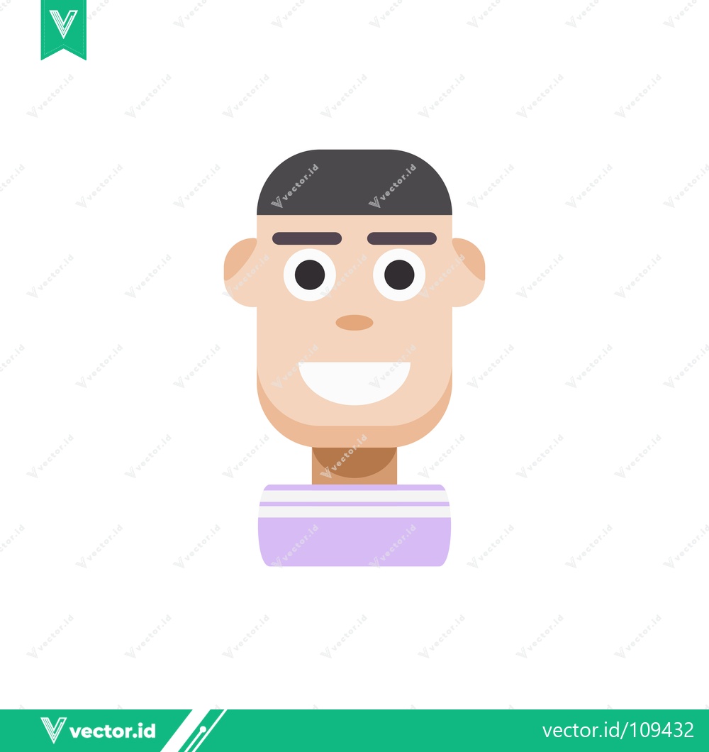 Premium Vector of Flat Design Character Portrait with Smiling Face