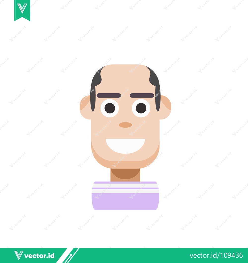 Premium Vector of Flat Design Bald Man Character Illustration