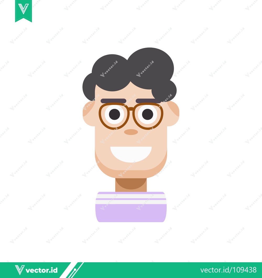 Premium Vector dari Flat Design Character with Glasses and Striped Shirt