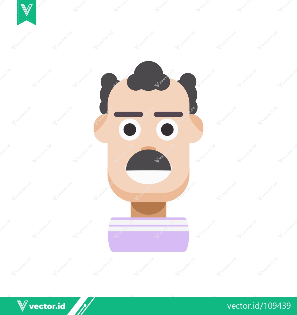 Premium Vector dari Flat Design Cartoon Man Character with Open Mouth and Surprised Expression