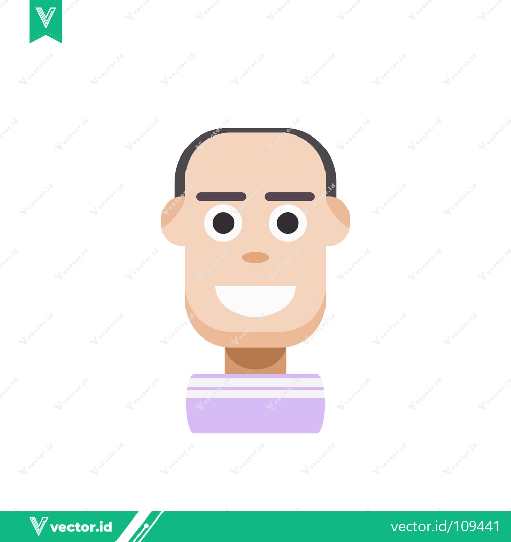 Premium Vector of Minimalist Flat Design Avatar of a Smiling Man