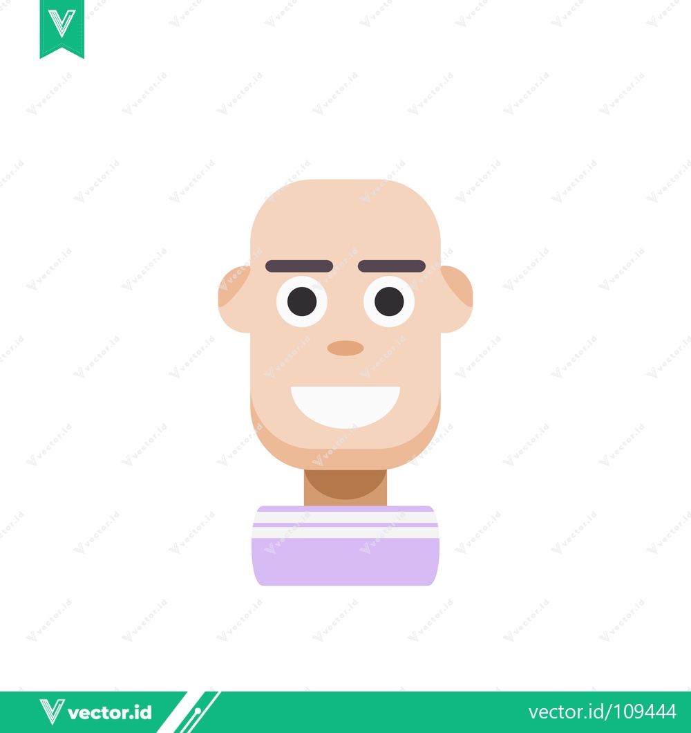 Premium Vector dari Minimalist Cartoon Avatar of a Smiling Bald Man