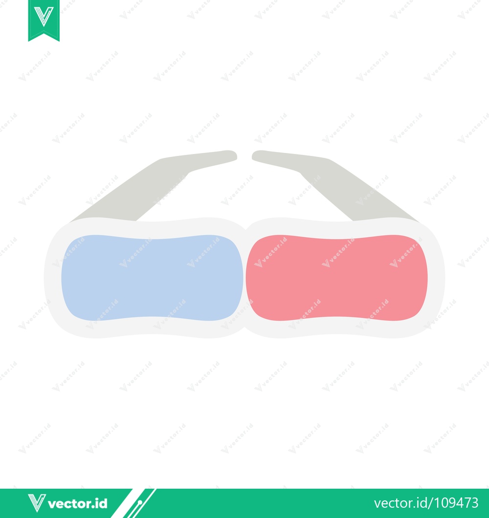 Premium Vector dari Simple 3D Glasses Icon with Red and Blue Lenses