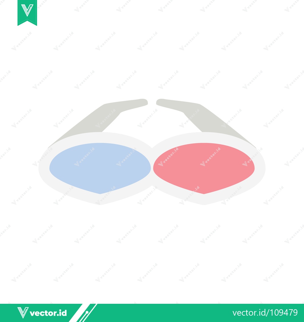 Premium Vector of 3D Glasses Icon for Entertainment and Cinema