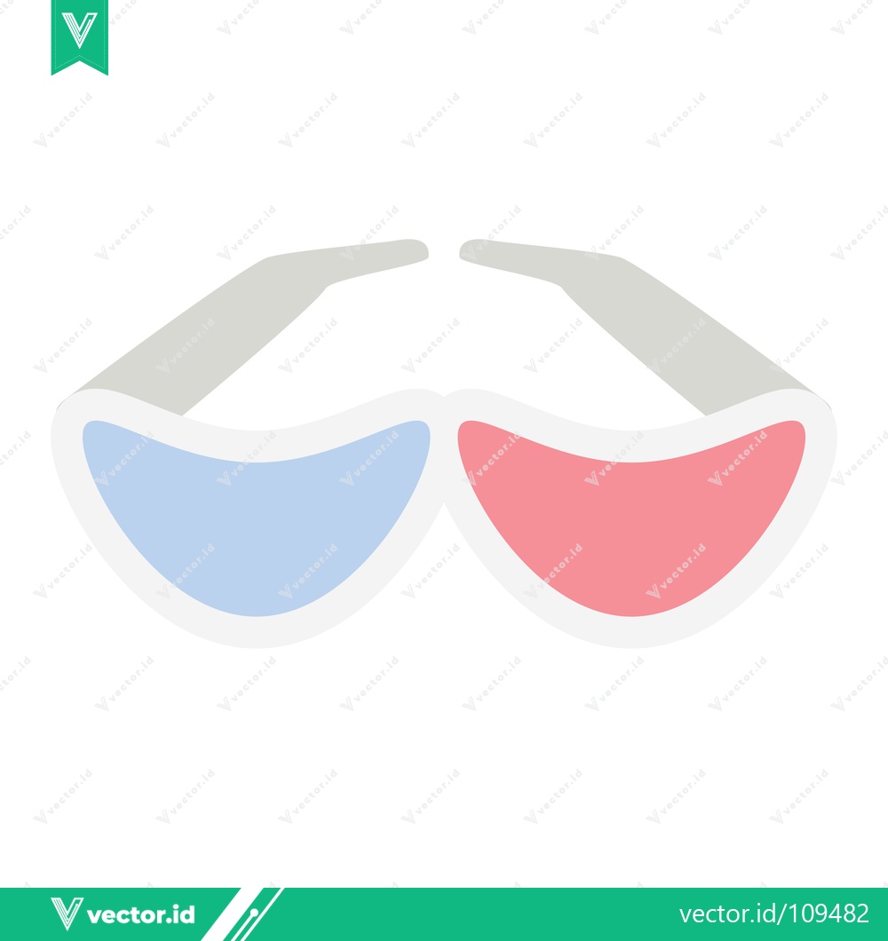Premium Vector of Anaglyph 3D Glasses Icon for Entertainment and Media