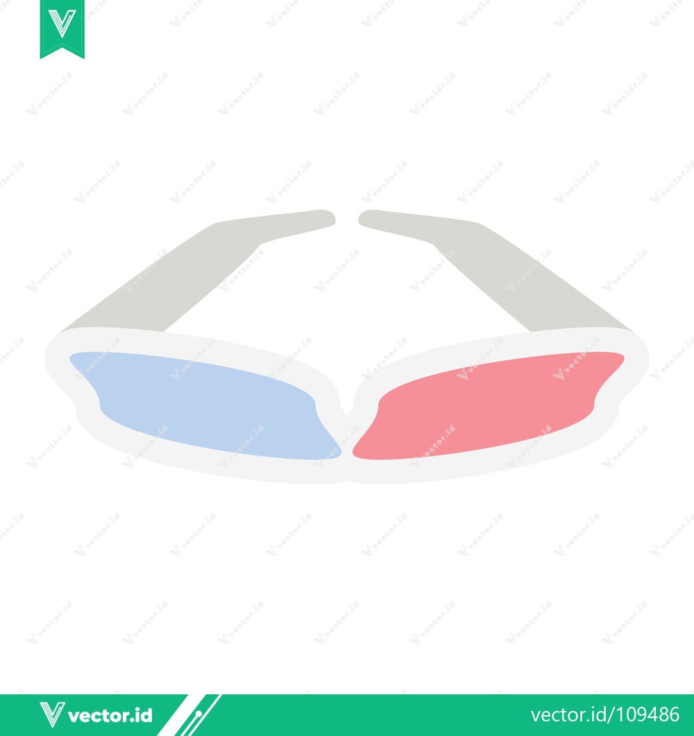 Premium Vector dari 3D Glasses Icon Simple Flat Design