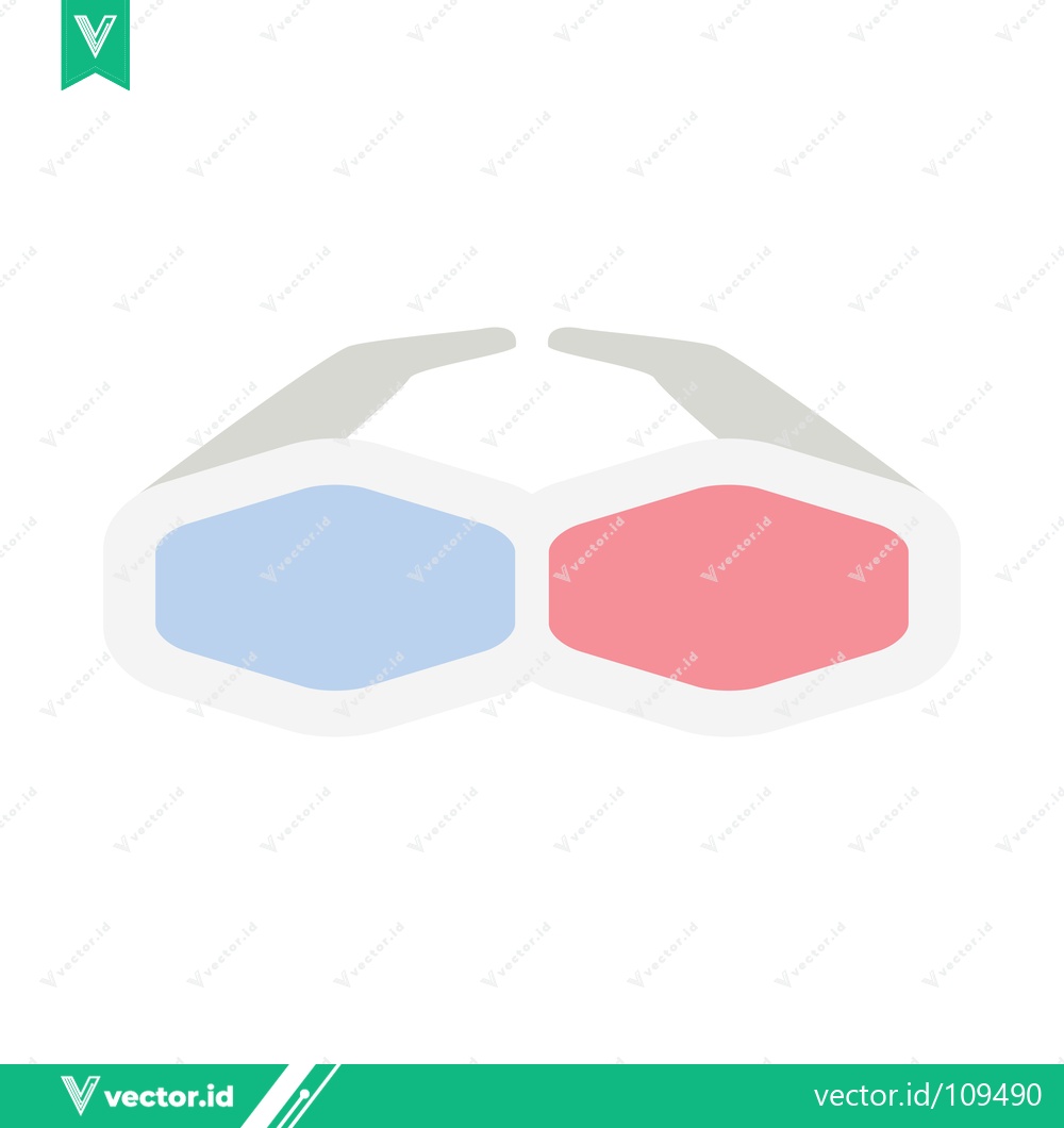Premium Vector dari 3D Glasses Icon Simple Flat Design