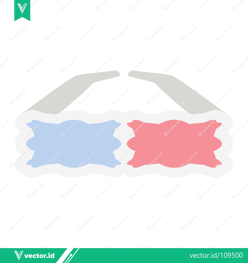 Premium Vector of Retro 3D Glasses for Vintage Cinema Experience
