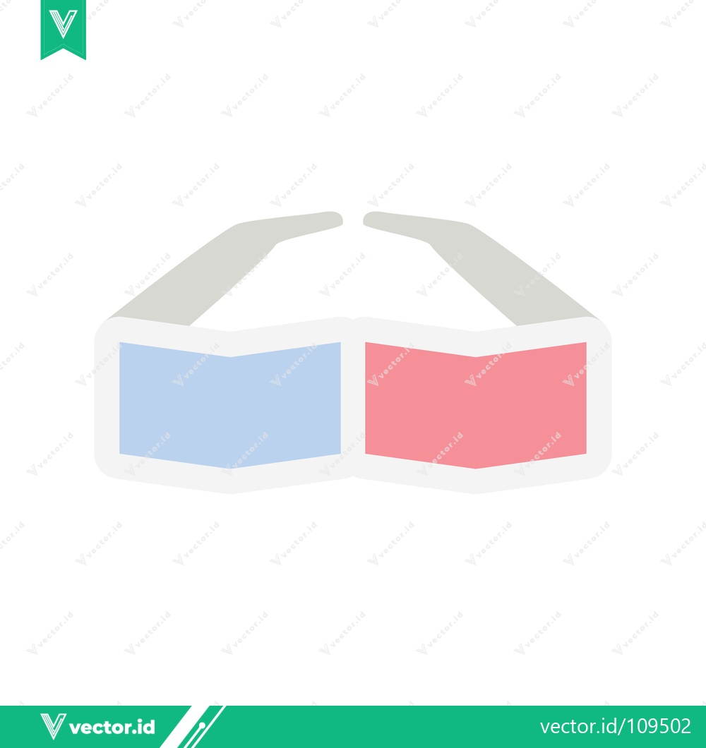 Premium Vector dari Retro 3D Glasses Icon with Red and Blue Lenses