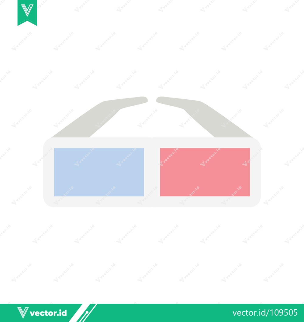 Premium Vector dari 3D Glasses Icon with Red and Blue Lenses