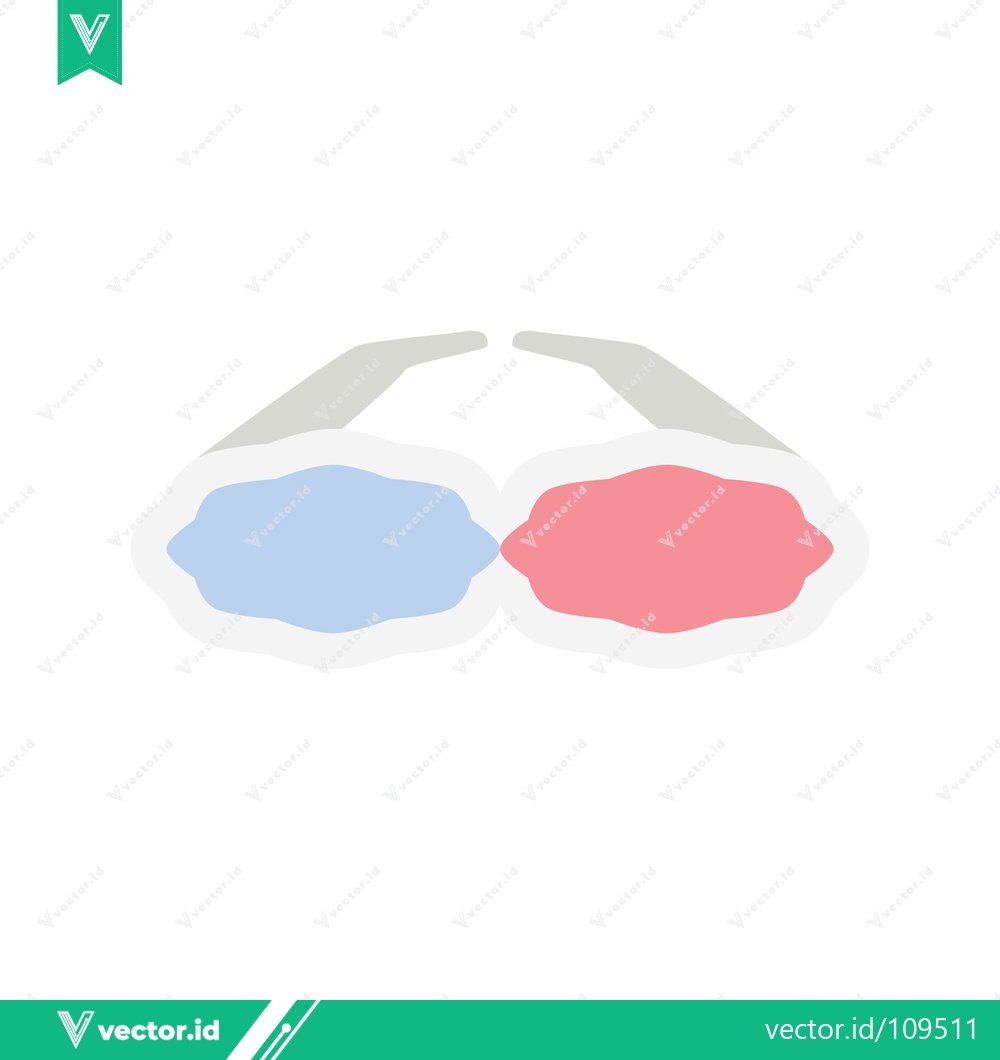 Premium Vector of 3D Glasses Red Blue Lens Simple Icon