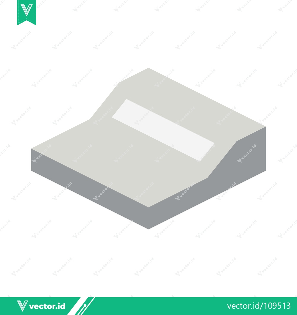 Premium Vector of Isometric 3D Rendering of a Simple Gray Ramp with a White Stripe