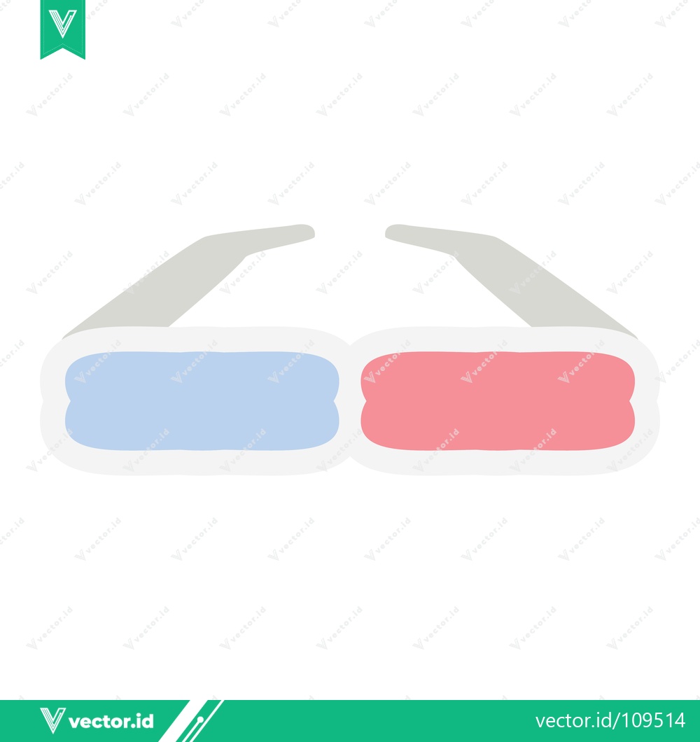 Premium Vector of 3D Glasses Red Blue Lens Simple Flat Icon