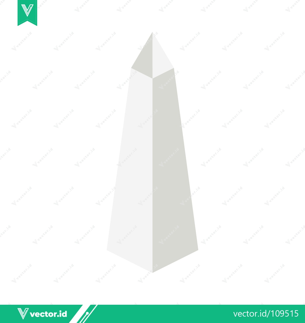 Premium Vector dari Minimalist White Obelisk Monument in Isometric View