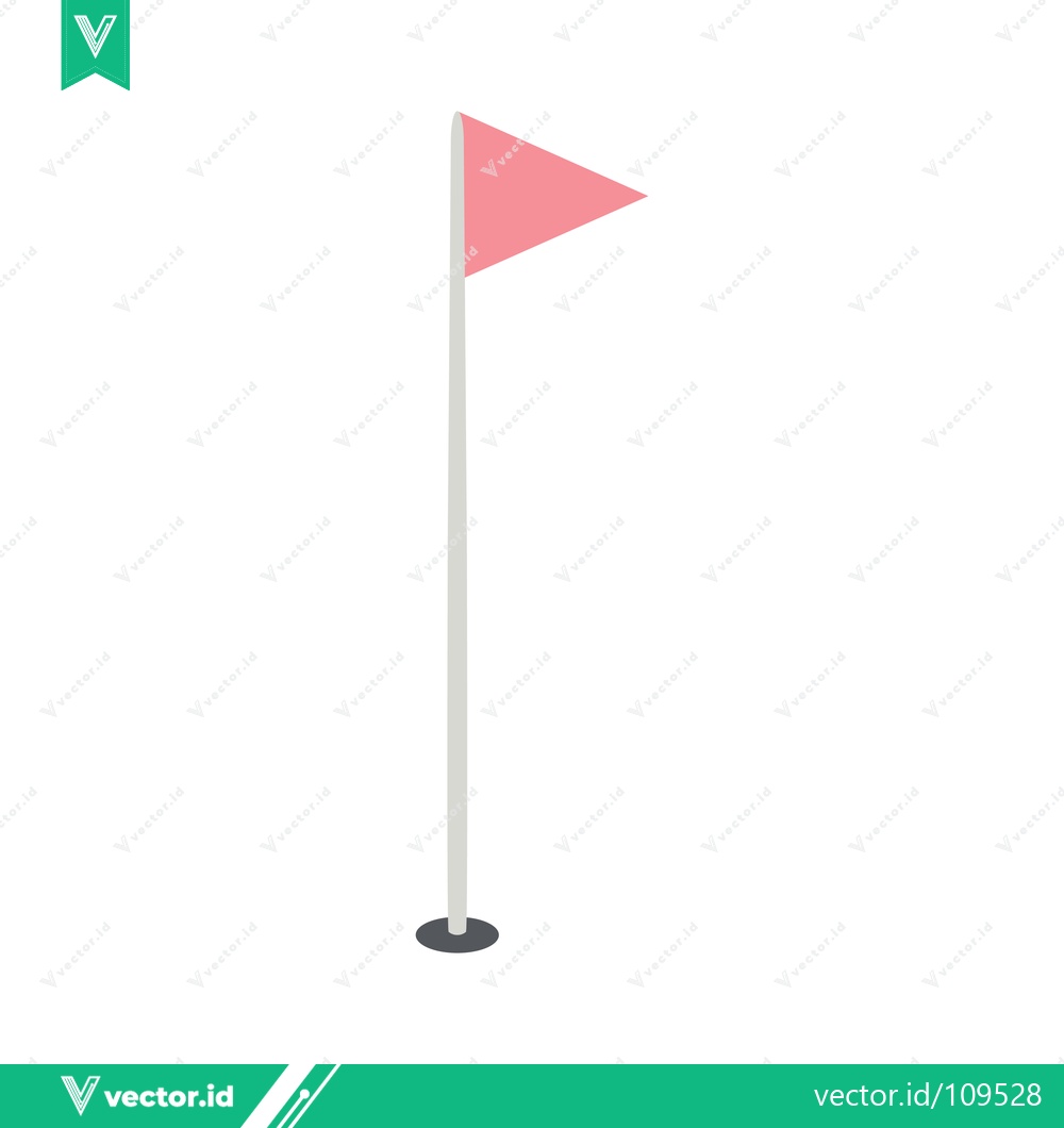 Premium Vector dari Pink Golf Course Flag on White Background
